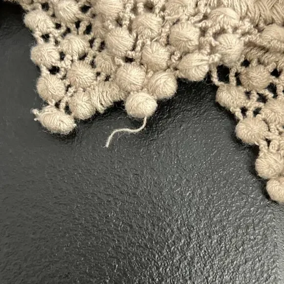 Ryu Sweater Dress Womens XL Beige Cowl Neck Lace Hem Boho Feminine Artsy - Picture 13 of 14